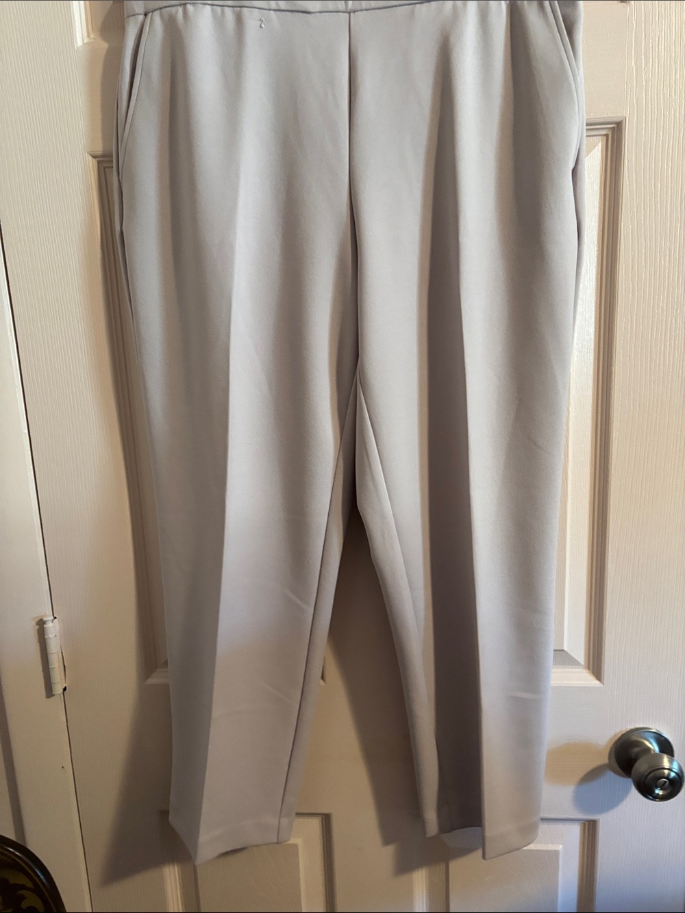 Hilary Radley Light Gray Straight Leg Ponte Pants